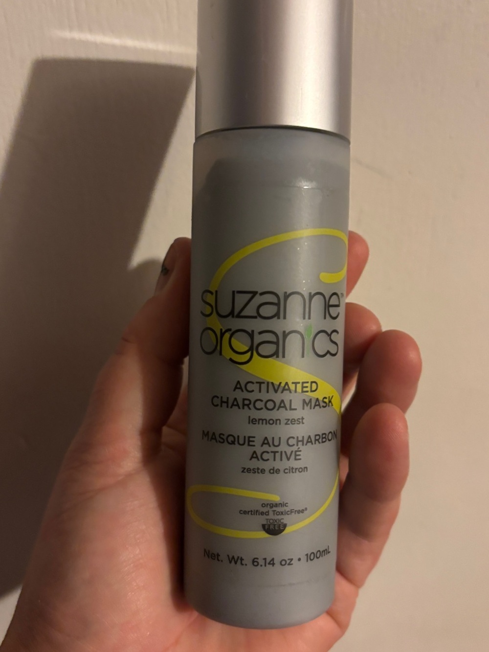 Suzanne Somers organic activated charcoal mask lemon zest 6.14 ounces